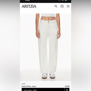 Levi’s dad Utility pants. Baggy fit  . Off white/ecru